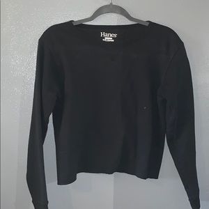 Black cropped Hanes sweater